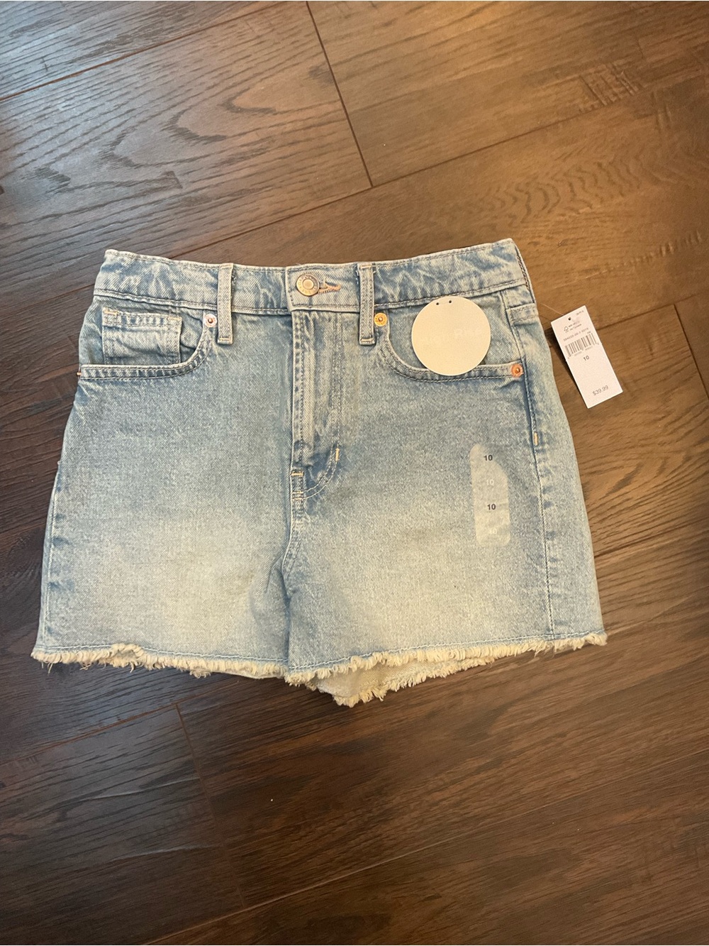 High-Rise Light Blue Denim Cutoff Shorts